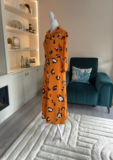 Brand-new Ladies Orange Long-sleeved Shirt Dress from Pieces