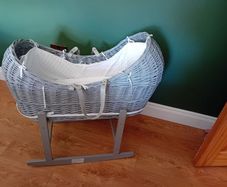 Grey Moses Basket