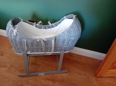 Grey Moses Basket