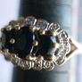 Vintage 9ct  Yellow Gold 375  Sapphire and Diamond Cluster Ring 2,33g Image 10