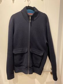 Ted baker mens navy knit zip up jumper
