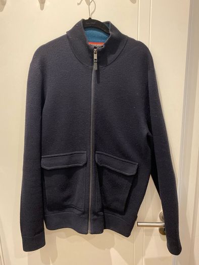Ted baker mens navy knit zip up jumper