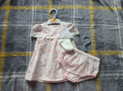 0-3m, With Tags Baby Dress, Socks and Knickers Set