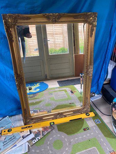 Large framed, wall mirror