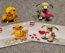 Lego 40201 Valentine's Cupid Dog and 40202 Easter Chick