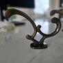 Antique Brass Coat Hooks x 7 Image 2