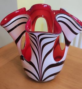 Newgrange Living Red Zebra Windows Pillar Candleholder