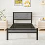 Single Bed Frame with Wood Storage Headboard Image 7