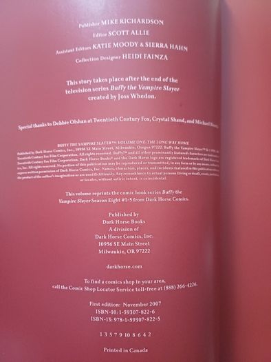 Buffy the Vampire Slayer - Long Way Home - Season 8 Vol 1 (Horror Graphic Novel TPB Paperback 2007)
