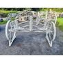 Cart Wheel Bench With tractor seats White KAS1358 Image 4