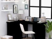 Corner Desk Black 145x100x76 cm Chipboard