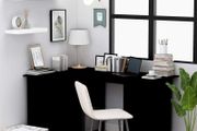 Corner Desk Black 145x100x76 cm Chipboard