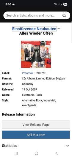 Einsturzende Neubauten. Alles wieder offen .cd
