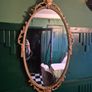 Mirror Vintage painted Gold metal framed oval Mirror Image 10