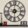 European Farmhouse Vintage Clock with Roman Numerals, 40cm Non-Ticking Battery Operated Metal Skeleton Decorative Clock for Home Kitchen Cafe Hotel Office Decor(Black) Image 2