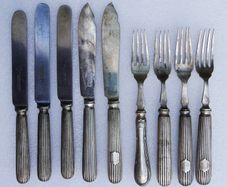Vintage mixed set of Elkington & Co. silver-plated flatware 1800s