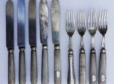 Vintage mixed set of Elkington & Co. silver-plated flatware 1800s