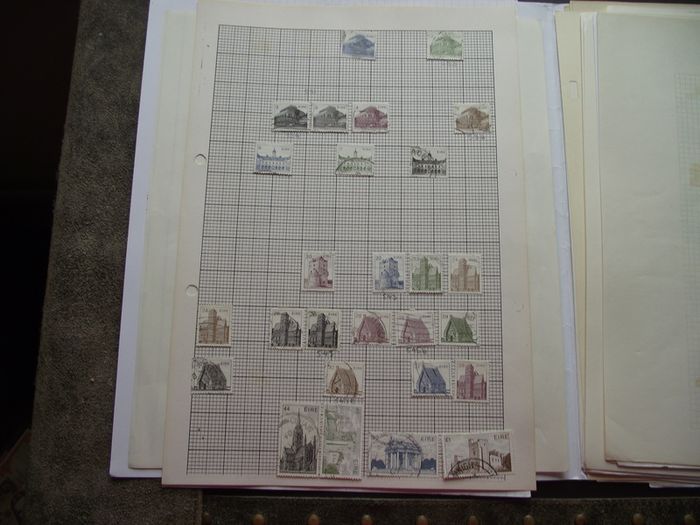 A Collection Of Irish Stamps On 22 Loose Pages