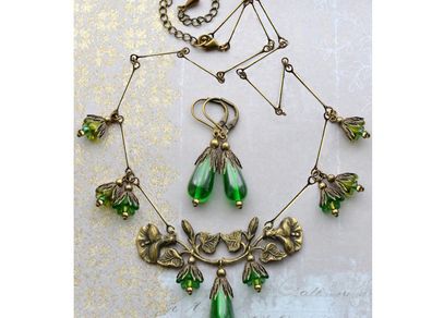 Boho Style Set: Earrings + Pendant - nice gift + other designs available