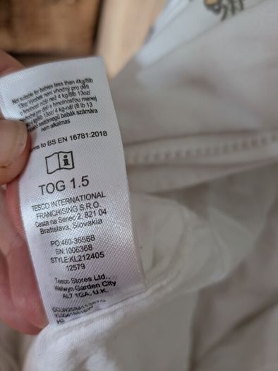 baby sleeping bag 1.5 tog 12-18months