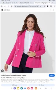 Tommy Hilfiger - Blazer - Pink - Linen Cotton - Fits UK 10 to 12 - BNWT RRP 300