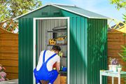 Garden Shed 6.5ft x 3.5ft Large Metal Shed for Outdoor Storage with Double Sliding Doors and 4 Vents