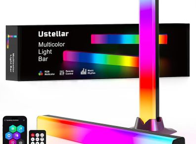 RGB Light Bar, Smart APP Control Music Sync RGB IC LED Lights Bars, Remote Control Color Changing Gaming TV Backlight, USB Powered Ambient Lighting for PC Room Monitor Desk Decor 2pcs 42CM