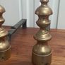 Antique French solid brass fire dogs set Image 4