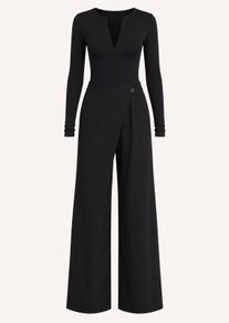 Black Wrap  Trouser Brand Cream