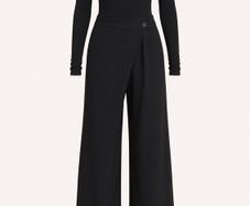 Black Wrap  Trouser Brand Cream