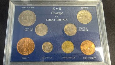 1966 British pre-decimal eight-coin set