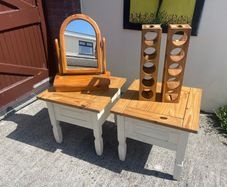 coffee table x 2,wine racks x 2 and dressing table mirror