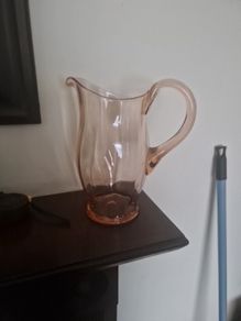 Vintage pink glass jug