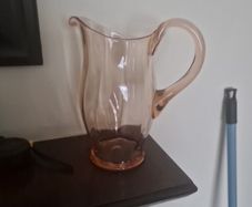 Vintage pink glass jug