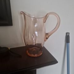 Vintage pink glass jug