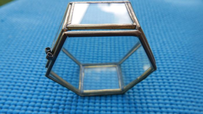 Vintage Brass Glass Box