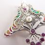 Sterling silver real ruby plique a jour enamel pendant Image 6
