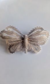 Antique Maltese 917 silver filigree butterfly brooch
