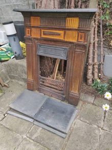 Antique cast iron fireplace