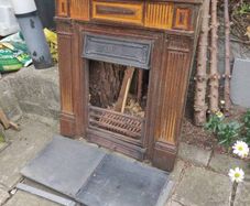 Antique cast iron fireplace
