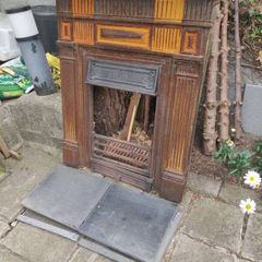 Antique cast iron fireplace