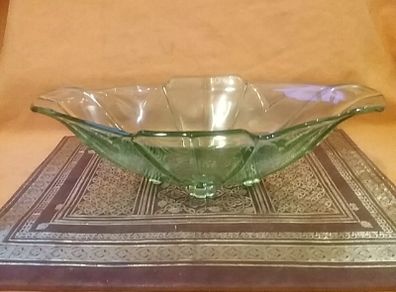 Green Glass Art Deco Bowl