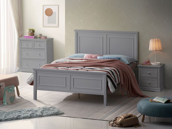 Holly Double 4ft 6 Bedframe Grey and White