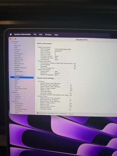 MacBook Pro 16 M1 Pro 2022 32gb/1tbssd/345c