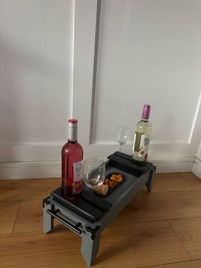 Wine Table with Snack Tray