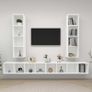 Wall-mounted TV Cabinets 4 pcs White Chipboard Image 5