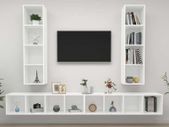 Wall-mounted TV Cabinets 4 pcs White Chipboard