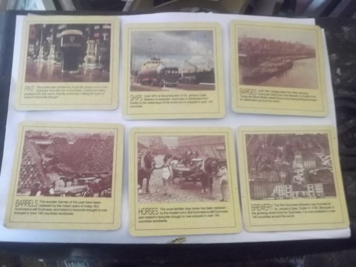 6 vintage guinness beer mats