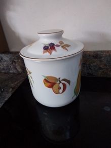 Royal Worcester "Evesham" Large Biscuit Barrel + Others