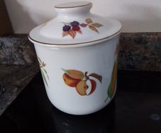 Royal Worcester "Evesham" Large Biscuit Barrel + Others